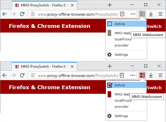 Web aracını veya web uygulamasını indirin MM3-ProxySwitch - Firefox WebExtension