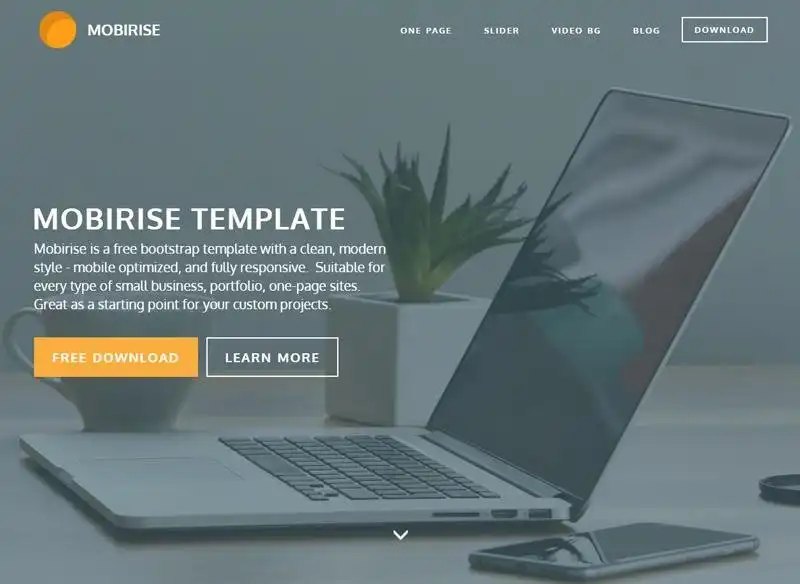 ابزار وب یا برنامه وب Mobirise Bootstrap Template را دانلود کنید