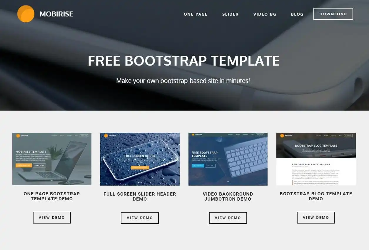 Download web tool or web app Mobirise Bootstrap Template