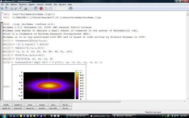 Descărcați instrumentul web sau aplicația web Mockmma: Mathematica (tm) evaluation