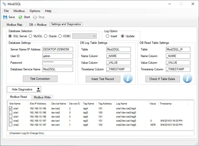 Download web tool or web app Mod2SQL