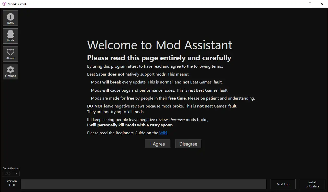 Download web tool or web app ModAssistant