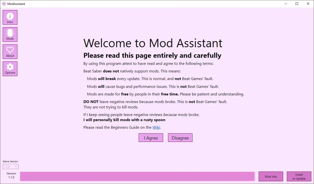 Download web tool or web app ModAssistant