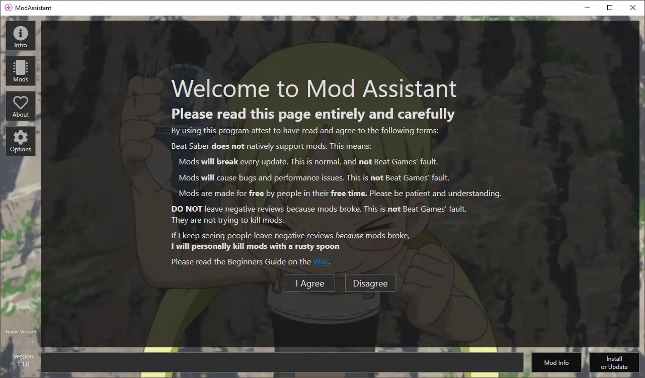 Download web tool or web app ModAssistant