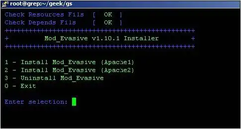 Unduh alat web atau aplikasi web Mod_Evasive Installer