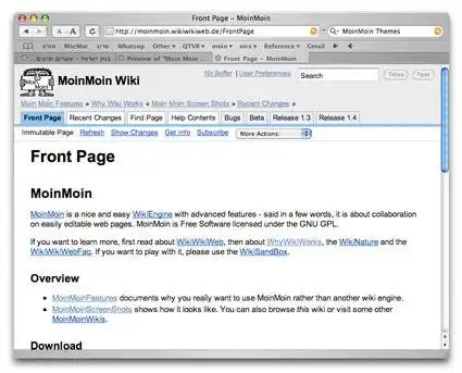 Download web tool or web app MoinMoin