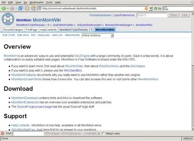 Mag-download ng web tool o web app na MoinMoin