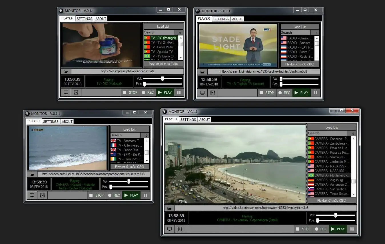 Download web tool or web app MONITOR (TV, Radio, IP-Cameras...)