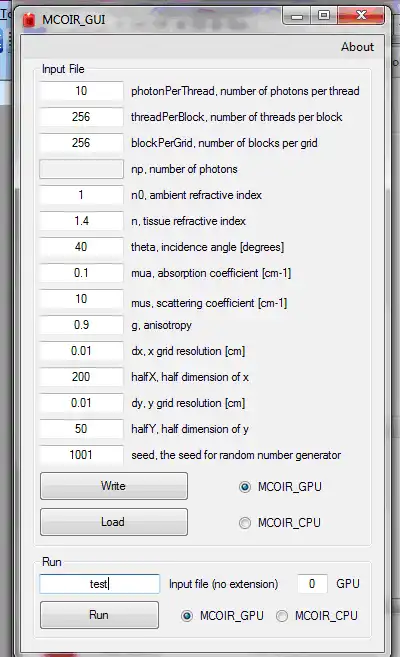 Download web tool or web app Monte Carlo Simulation Photon Migration