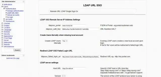 Download web tool or web app Moodle LDAP SSO Authentication Plugin