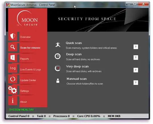 Télécharger l'outil Web ou l'application Web Moon Secure Antivirus