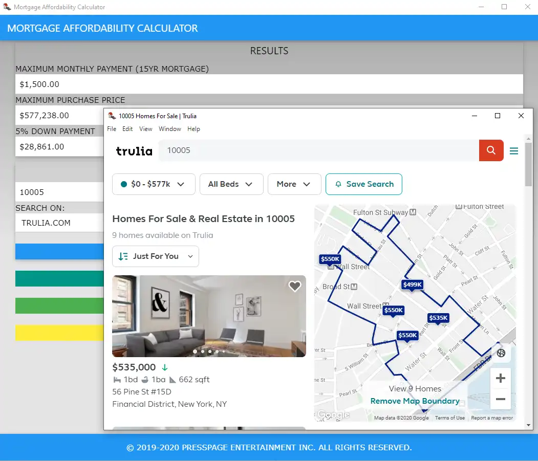 Download web tool or web app Mortgage Affordability Calculator