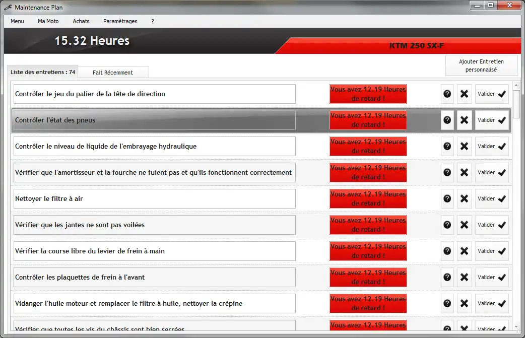 Download web tool or web app MotoCross MaintenancePlan