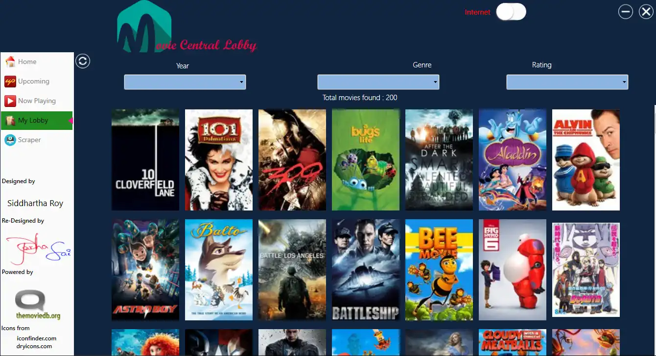 Download web tool or web app Movie Central Lobby