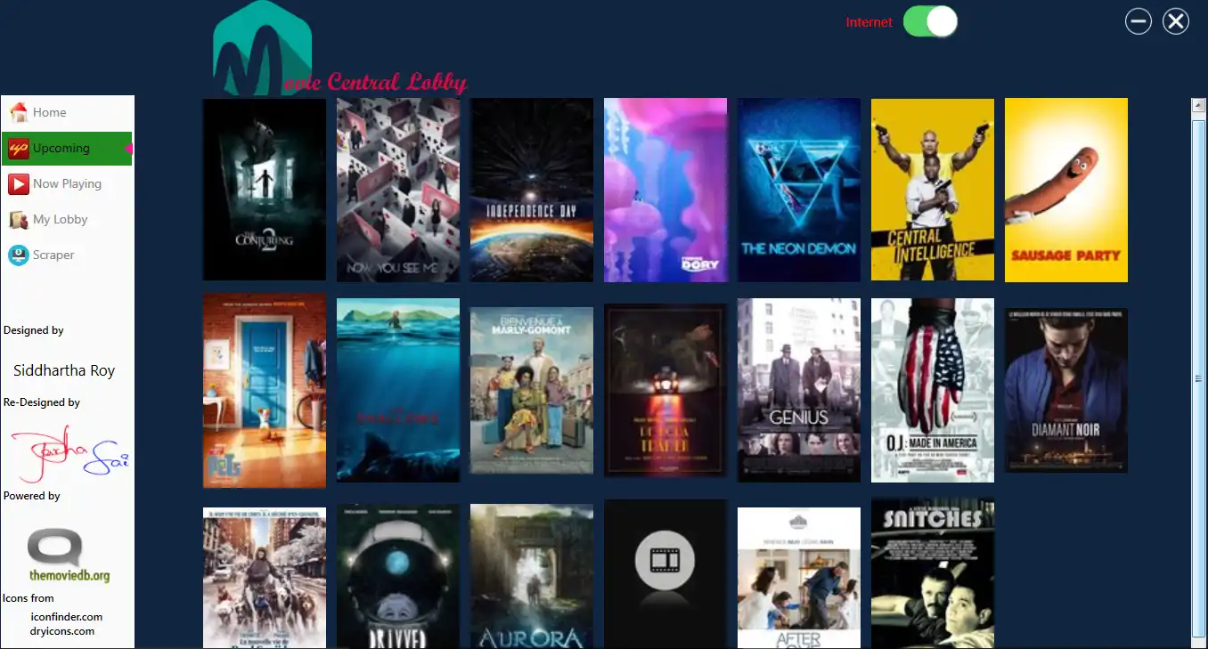 Baixe a ferramenta da web ou o aplicativo da web Movie Central Lobby para executar no Windows online no Linux online