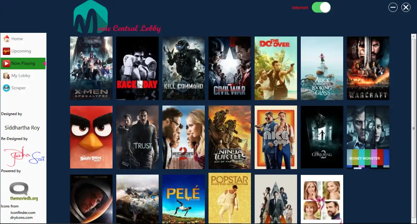 Baixe a ferramenta da web ou o aplicativo da web Movie Central Lobby para executar no Windows online no Linux online