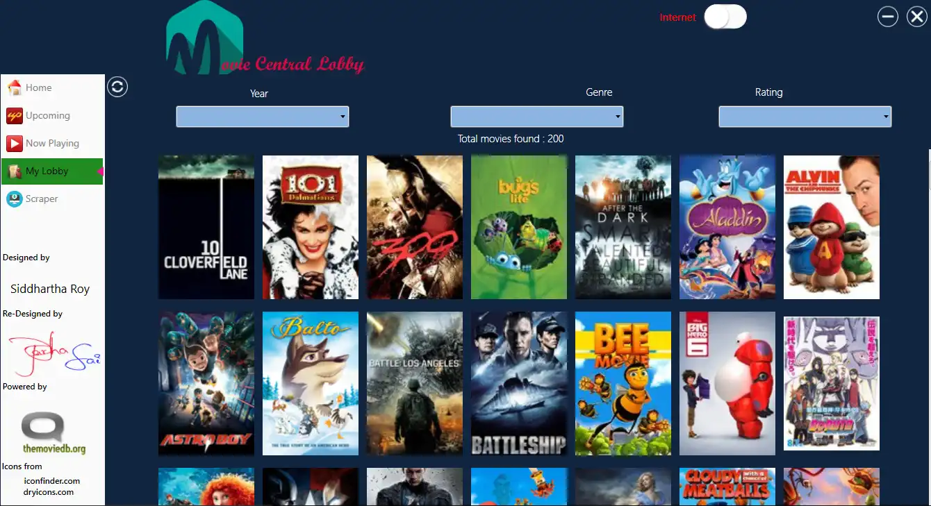 Baixe a ferramenta da web ou o aplicativo da web Movie Central Lobby para executar no Windows online no Linux online