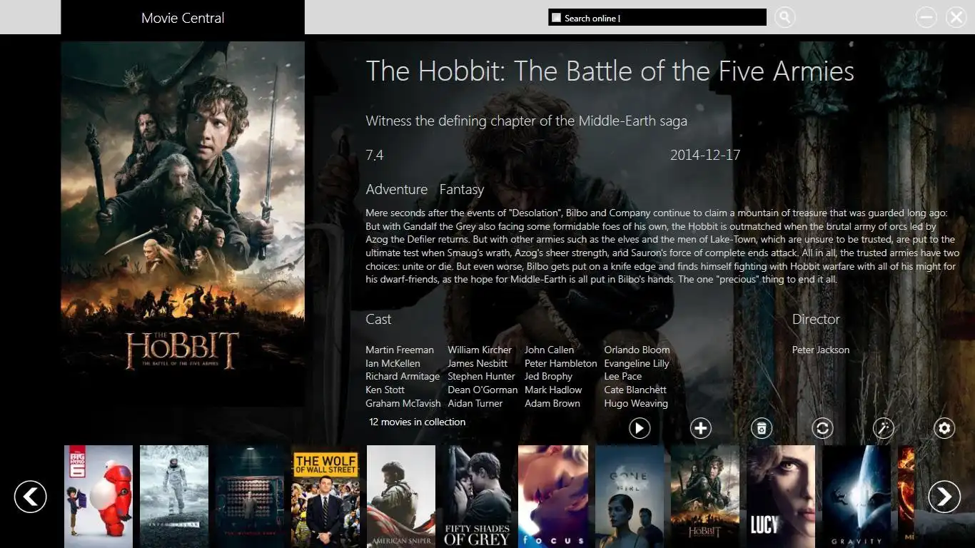 Scarica lo strumento Web o l'app Web Movie Central per l'esecuzione in Windows online su Linux online