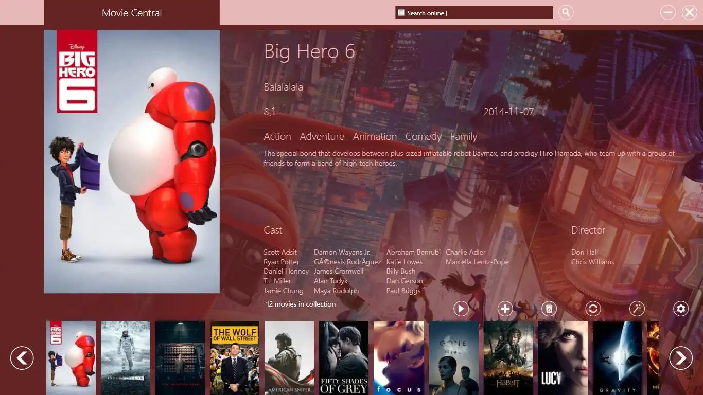 Scarica lo strumento Web o l'app Web Movie Central per l'esecuzione in Windows online su Linux online