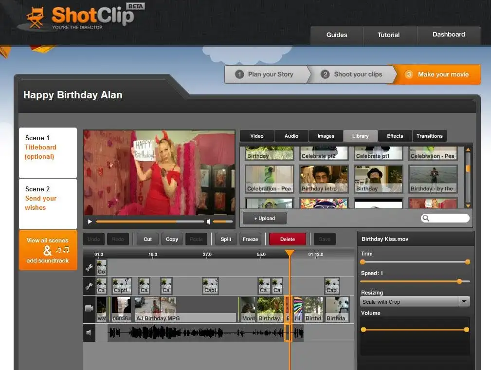 Download web tool or web app Movie Masher