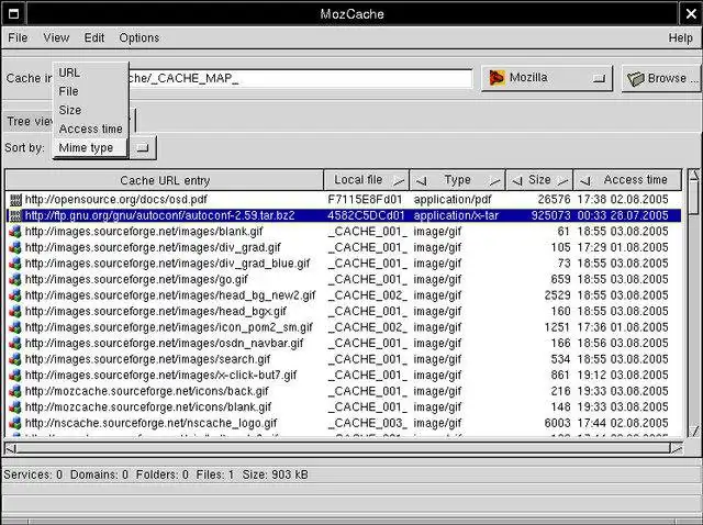 വെബ് ടൂൾ അല്ലെങ്കിൽ വെബ് ആപ്പ് MozCache ഡൗൺലോഡ് ചെയ്യുക