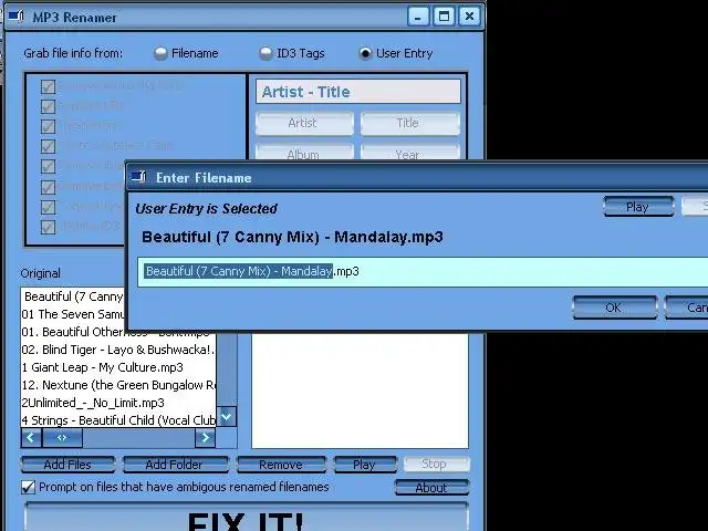 Download web tool or web app MP3 Renamer