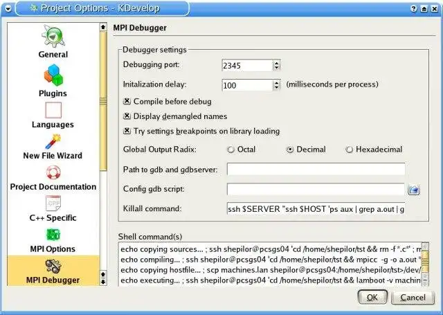 Download web tool or web app MPI plugin for KDevelop