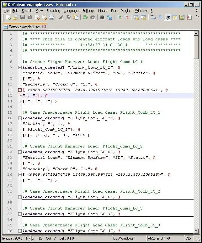 Download web tool or web app MSC Patran  Nastran Syntax Highlighting