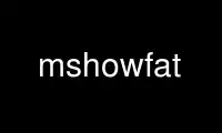 Запустите mshowfat в бесплатном хостинг-провайдере OnWorks через Ubuntu Online, Fedora Online, онлайн-эмулятор Windows или онлайн-эмулятор MAC OS