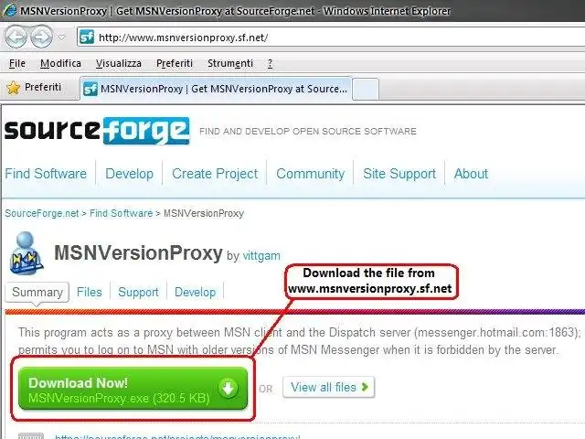 Download web tool or web app MSNVersionProxy