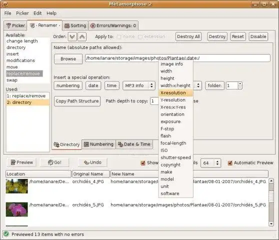 Descărcați instrumentul web sau aplicația web Métamorphose File and Folder Renamer