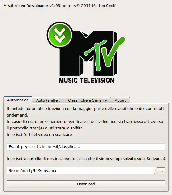 Pobierz narzędzie internetowe lub aplikację internetową Mtv.it Video Downloader