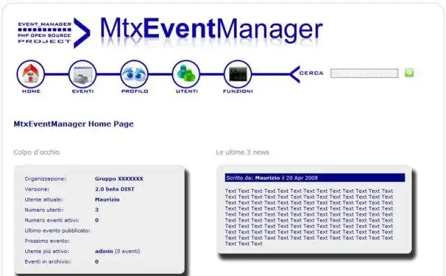 قم بتنزيل أداة الويب أو تطبيق الويب MtxEventManager