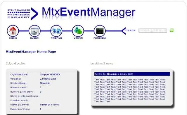 Unduh alat web atau aplikasi web MtxEventManager