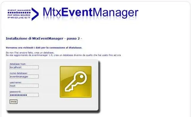 قم بتنزيل أداة الويب أو تطبيق الويب MtxEventManager