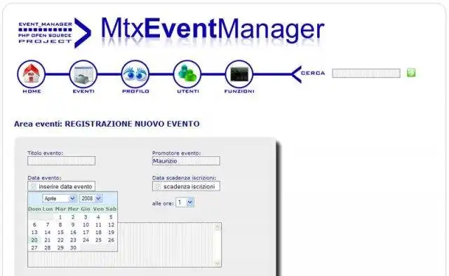 قم بتنزيل أداة الويب أو تطبيق الويب MtxEventManager