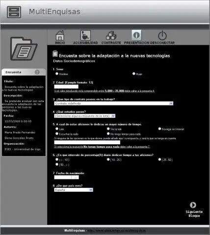 Download web tool or web app MultiEnquisas to run in Windows online over Linux online