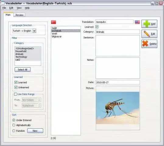 Download web tool or web app Multi-Lingual Vocabulary Trainer to run in Linux online