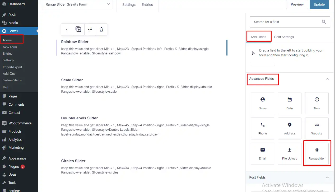 Download web tool or web app Multiple Range Slider For Gravity Form