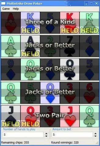 Download web tool or web app Multi-strike Poker++ to run in Windows online over Linux online
