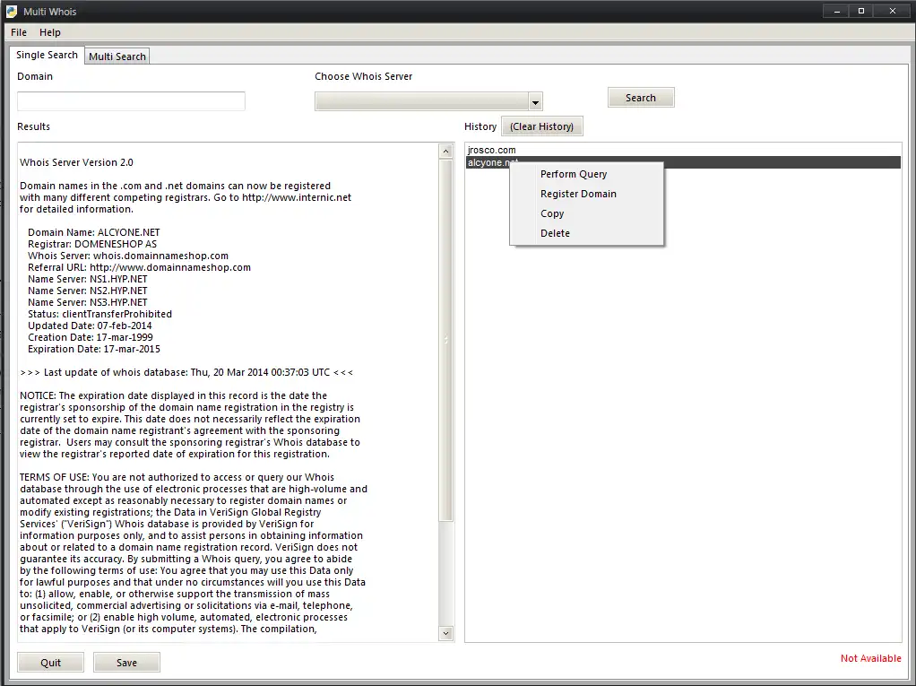 Descargue la herramienta web o la aplicación web Multi Whois