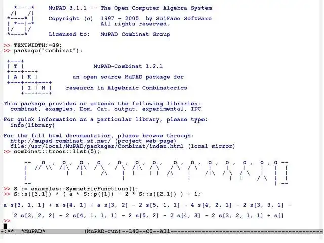 Download web tool or web app MuPAD-Combinat