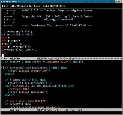 Download web tool or web app MuPAD mode and tools for emacs to run in Windows online over Linux online
