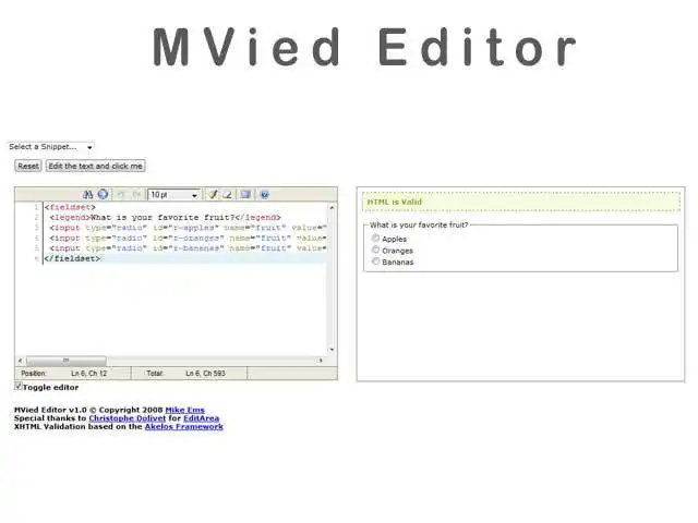 Download web tool or web app MVied Editor