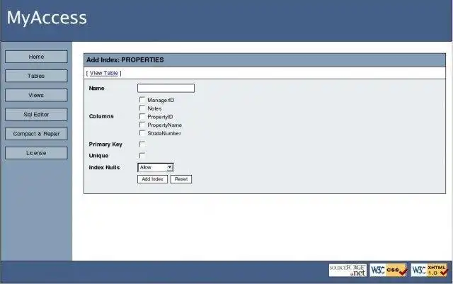 Download web tool or web app MyAccess Online Database Editor