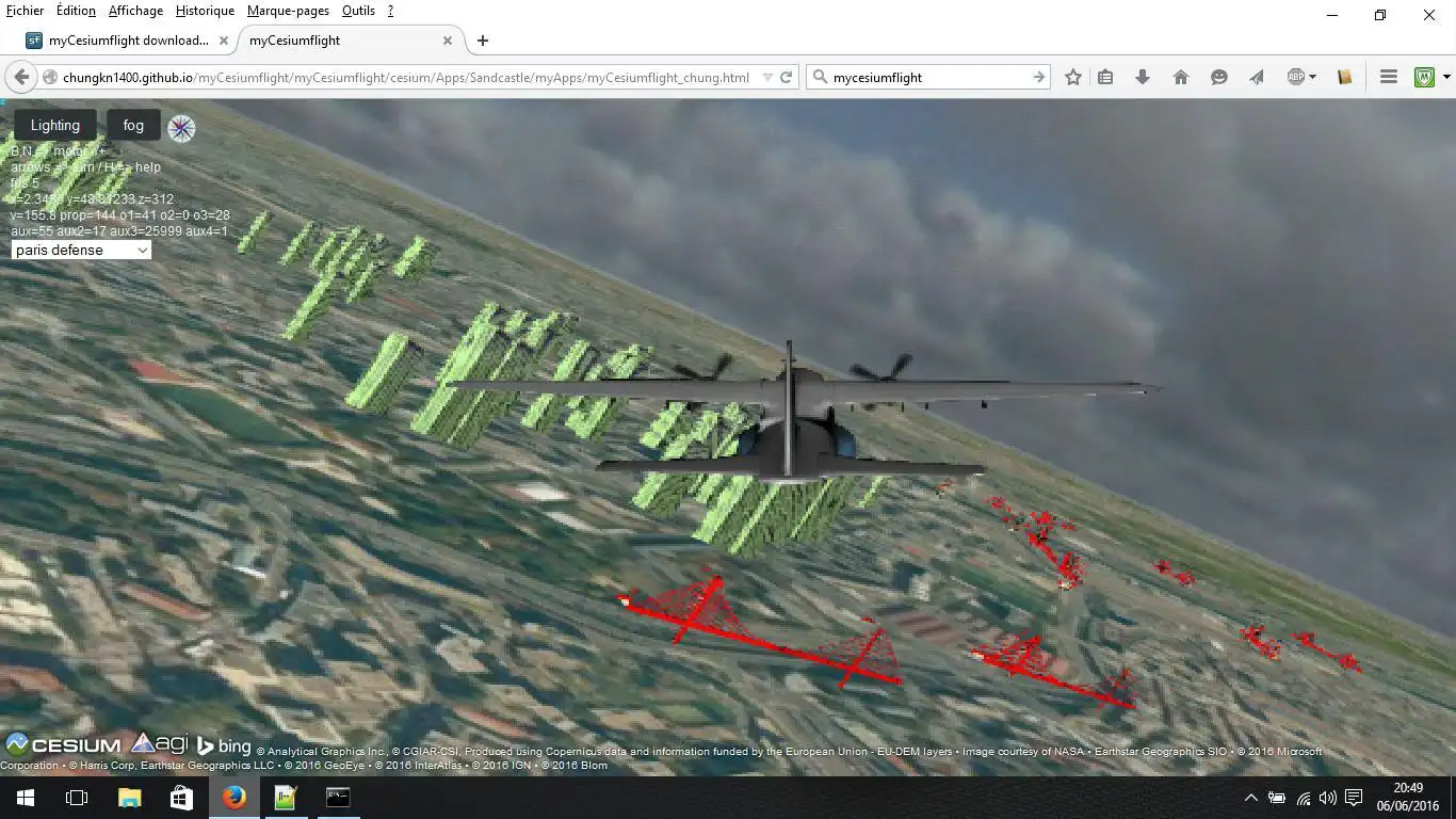 Download web tool or web app myCesiumflight to run in Windows online over Linux online