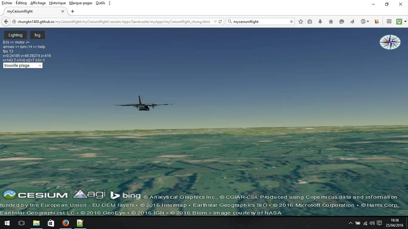 Download web tool or web app myCesiumflight to run in Windows online over Linux online