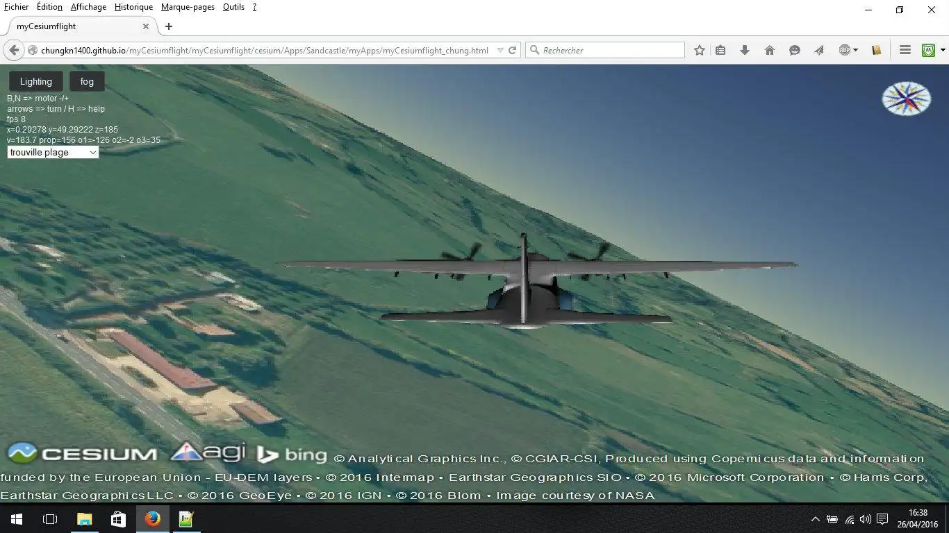 Download web tool or web app myCesiumflight to run in Windows online over Linux online