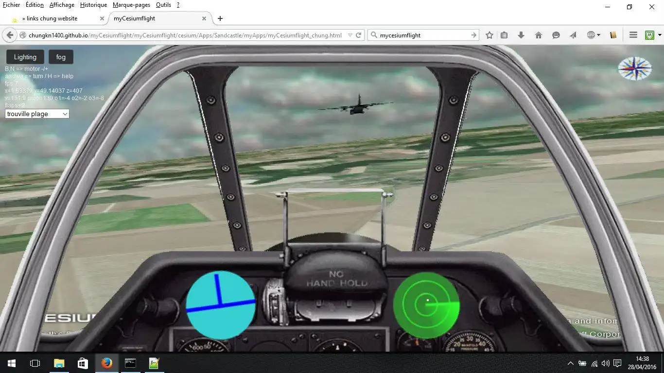 Download web tool or web app myCesiumflight to run in Windows online over Linux online