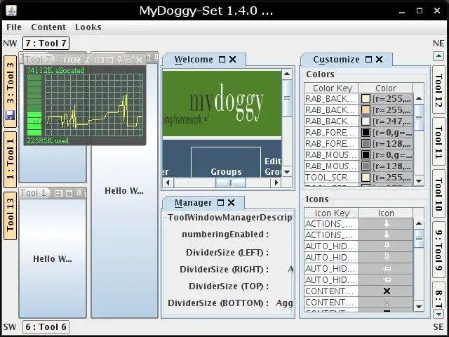 Download web tool or web app MyDoggy - My Java Docking Framework